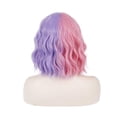 thumbnail image 4 of BERON Pink and Purple Wig Short Wavy Wig With Bangs for Women Heat Resistant Synthetic Hair Wigs for Daily Use Wig Cap Included, 4 of 4
