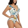 thumbnail image 3 of Xecao Cute Dinosaurs print Ruffle One-Piece Swimsuit for Women,for the Beach or Pool, 3 of 8