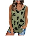 thumbnail image 2 of SMihono Tops Women Womens Womens Womens Tank Top Women'S Mode Summer Léopard Imprimer Loose Col Rond Sans Manches Gilet Tops Tank Tops for Summer Tops, 2 of 3