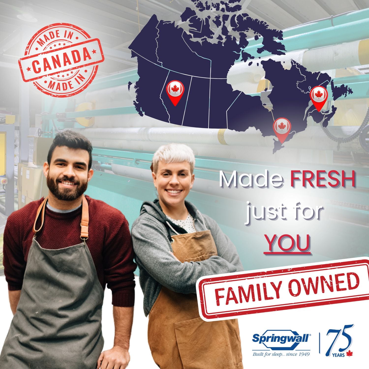 Luxury Evy Euro Top Firm Springwall - Canadian Locally Made - 14.5" Extra Large Height - Pocket Coil & Bio Comfort Luxury Foam