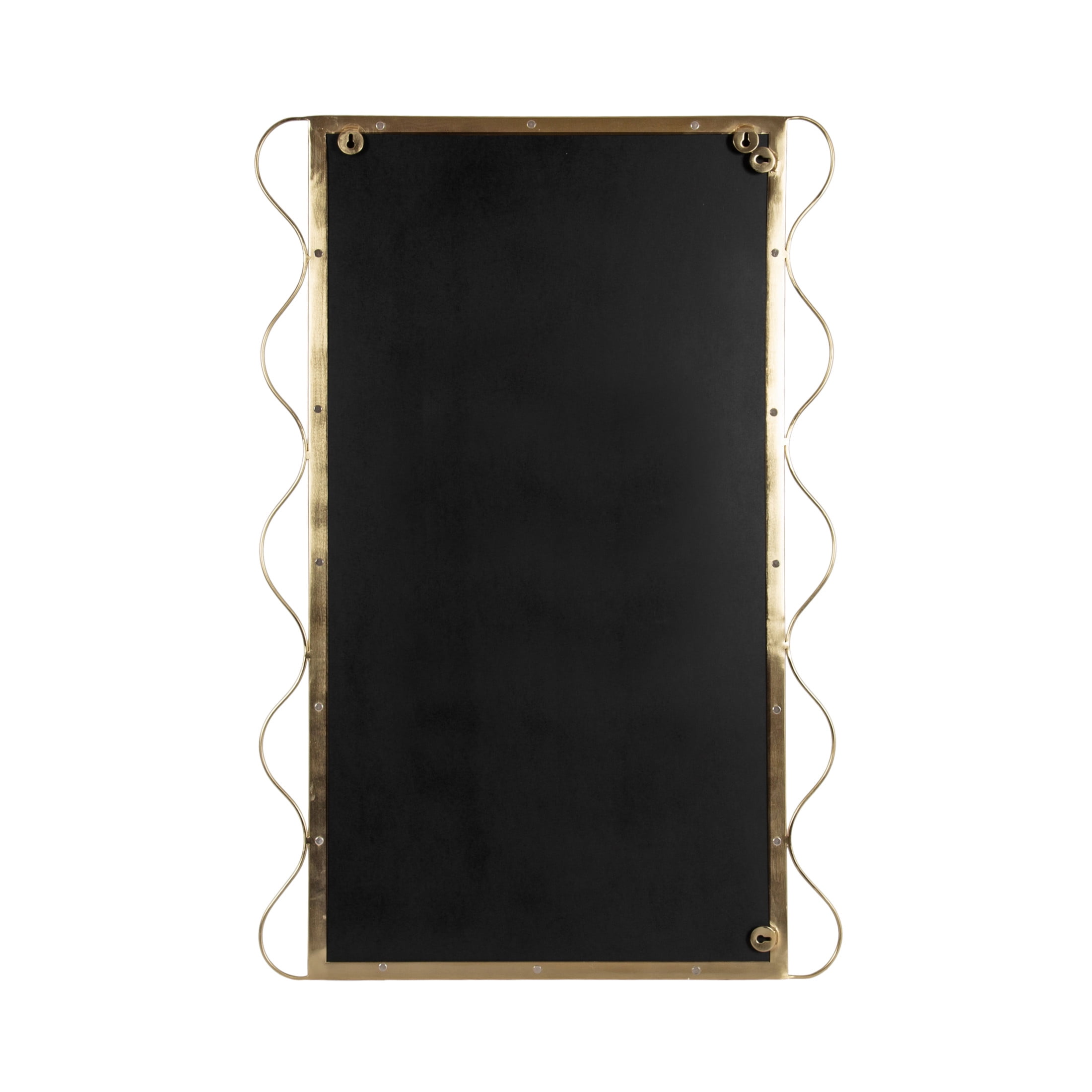 Kate and Laurel Wriggle Modern Scalloped Rectangle Mirror, 24 x 36, Gold, Decorative Wavy Mirror with Unique Rippled Edge for Use as Contemporary Bathroom Vanity Mirror