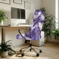 thumbnail image 3 of FKELYI Purple Marble Texture Print Office Chair Cover Dust-Proof Swivel Chair Protective Slipcover Stretchable Boss Chair Cover for Office Home Decoration, Small, 3 of 6