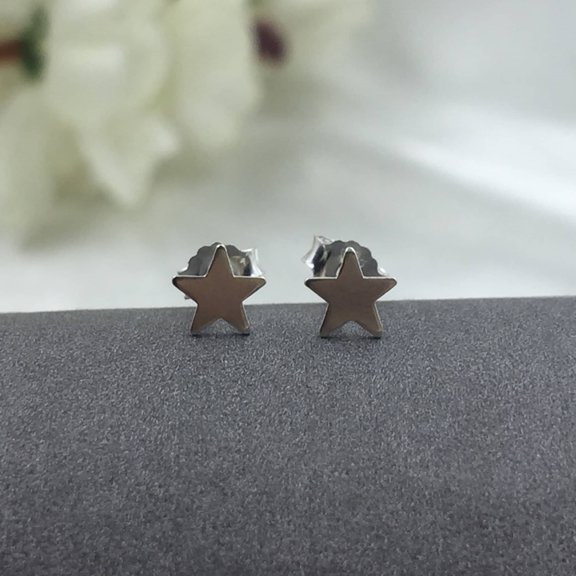 925 Sterling Silver Star Of David Stud Flat Studs Geometric Symbol Unisex Post Earring Minimalist Handmade Birthday Gift Studs with Pushback