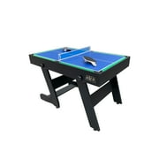 KICK Quatro 55″ 4-in-1 Multi Game Table (Black) - Combo Game Table Set - Billiards, Push-Hockey, Ping pong, and a Foosball for Home, Game Room, Friends and Family!