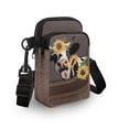 thumbnail image 3 of HELLHERO Messenger Bag Adjustable Shoulder Strap Travel Daily Use Unisex Shoulder Bags 2 Layers Cow Sunflower Wreath, 3 of 7