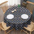 thumbnail image 3 of Dark Cartoon Unicorn Pattern Round Tablecloth 60"x60",Wrinkle Wipeable Table Cloth for Kitchen Dining Room Picnic Patio Party, 3 of 6