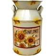 thumbnail image 2 of Decorative Milk Can Sunflower Designed Rustic Metal Vase Kitchen Farmhouse Decor Shelf  Counter 8.25" x 5", 2 of 5