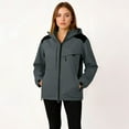 thumbnail image 5 of WTOBBY Women's Solid Color Hooded Long Sleeved Windbreaker for Mountaineering Sports, Waterproof Jacket and Top for Outdoor Adventures,Dark Gray 5XL, 5 of 5