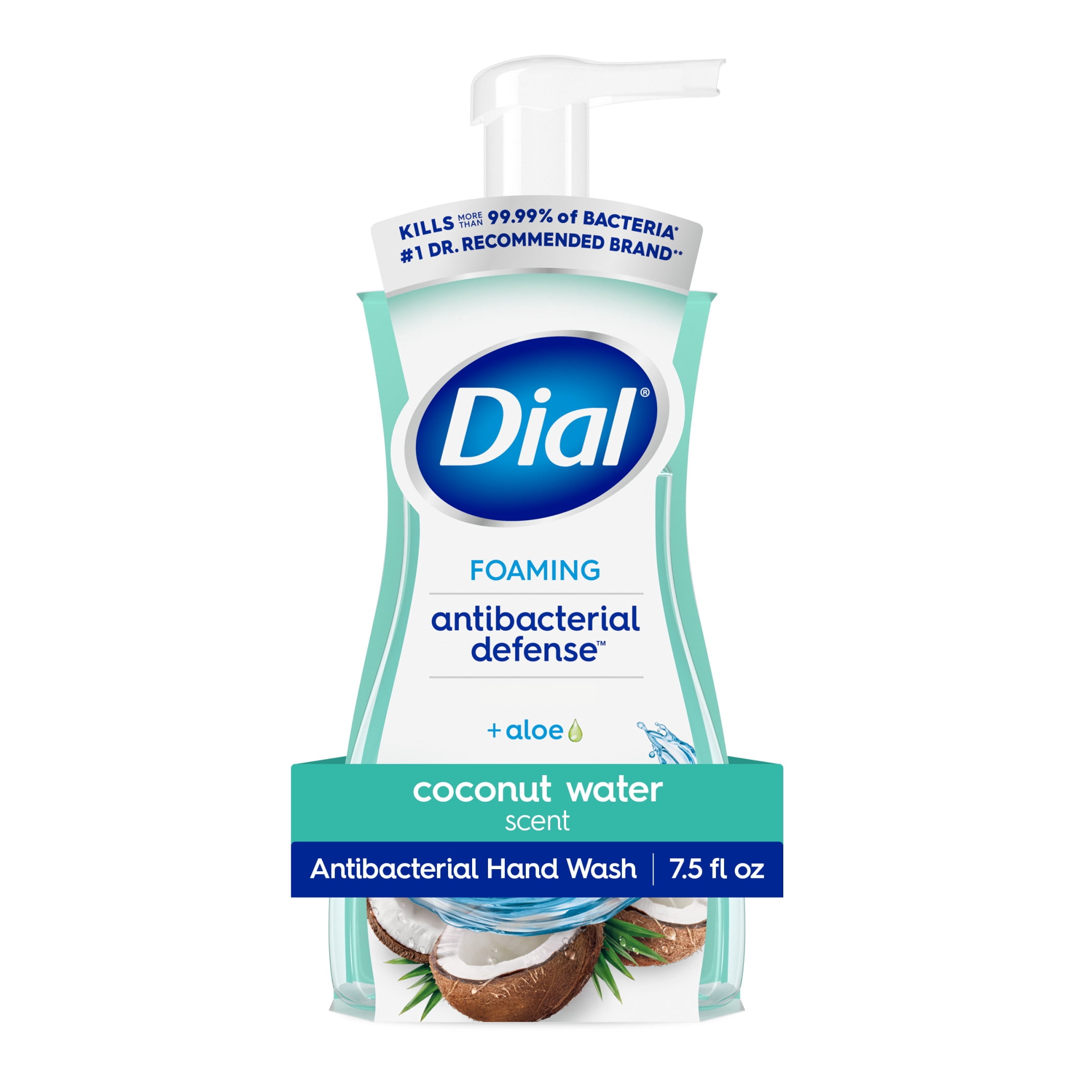 (2 pack) Dial Antibacterial Defense Coconut Water Scent Foaming Hand Soap, 7.5 fl oz