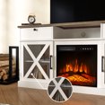 thumbnail image 7 of BREEZEHEAT 58" Farmhouse Fireplace TV Stand with 18" Electric Fireplace for TVs up to 65'', White/Brown, 7 of 7