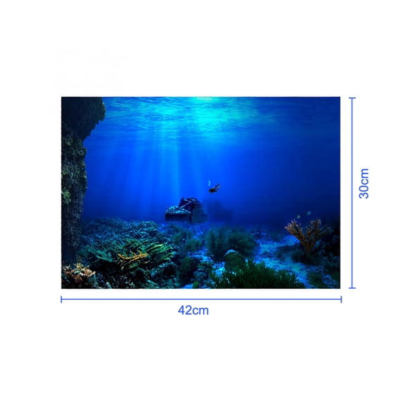 Fish Tank Background Decorative Painting Plants HD Aquarium Landscape Sticker Ocean Sea Plants Backdrop Decor