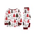thumbnail image 6 of Family Christmas Pajamas Matching Sets Festive Sleepwear Classic Print Long Sleeve Tops Pants Soft PJs for Cozy Holiday Nights, 6 of 6