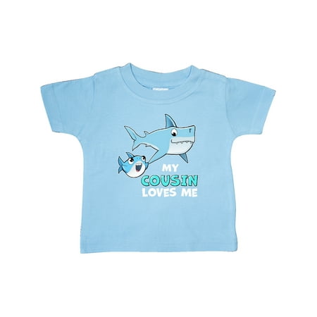 

Inktastic My Cousin Loves Me with Cute Sharks Gift Baby Boy or Baby Girl T-Shirt