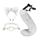 thumbnail image 4 of 3 piezas de accesorios decorativos para disfraz de Halloween con orejas y cola de gato gris Yuyangstore disfraz de cosplay, 4 of 8