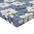thumbnail image 4 of Ambesonne Flower Fitted Sheet, Summer Floral Print Garden, California King, Ceil Blue Green and Cream, 4 of 5