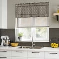 thumbnail image 4 of Grey Boho Curtain Valances for Windows, Kitchen Valance Window Treatments Panel 2 Pack, Vintage Ethnic Tribe Abstract Art Floral Rod Pocket Short Curtains for Bathroom Bedroom 42 x 12 Inch, 4 of 8