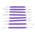 thumbnail image 4 of 8Pcs DIY Fondant Tool Cake Pastry Carving Cutter Chocolate Decorating Mold Set for BakeryPurple, 4 of 9