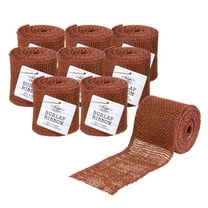 Love, Laugh, Craft Jute Burlap Roll, Finished Edges, 3"W x 5-Yd, 9-Pk, Precut, Rust Brown
