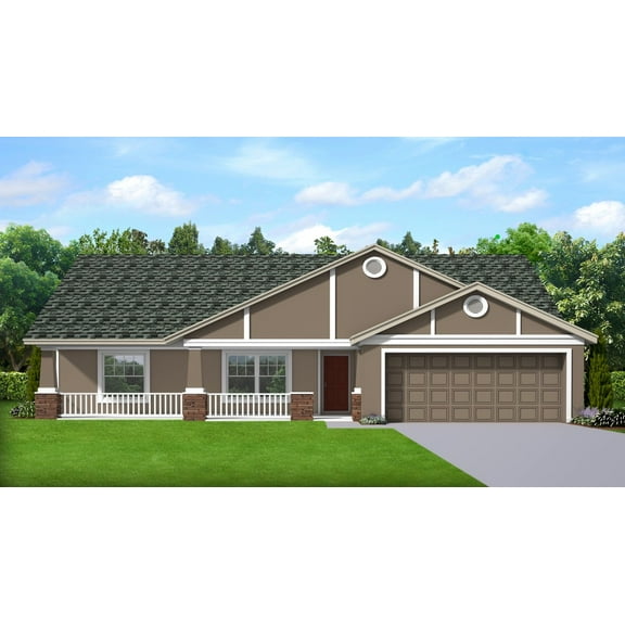 556-14812: Colonial Traditional 3 Bed, 2 Bath Luxury Home Plan, 1481 Sq Ft: Full Blueprints with License to Build by Home Plan Marketplace - Lesuto