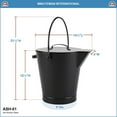 thumbnail image 2 of Minuteman International Powder Coated Steel Ash Pail w/ Handle, All Black, 2 of 6