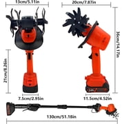 24V Cordless Electric Tiller Cultivator, Handheld Garden Rototiller with 2 Batteries, 4-Inch Tilling Width & Depth, Lightweight 2.6 lbs, for Lawn, Garden, Vegetable Plots