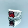 thumbnail image 3 of Mens Ruby Stone Silver Ring, Turkish Handmade Ring, Red Stone Garnet Ring, Ottoman Style Handmade Ring, 925k Sterling Silver, Gift For Him, 3 of 3