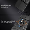thumbnail image 2 of Design for iPhone 12 Pro Max Case with Stand, [Camera Protection] Military Grade Slide Camera Protection Cover 360° Rotate Ring Anti-Scratch Shockproof Phone Case for iPhone 12 Pro Max - Black, 2 of 8