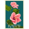thumbnail image 1 of Kauai, Pink Hibiscus, Letterpress (16x24 Giclee Gallery Art Print, Vivid Textured Wall Decor), 1 of 3