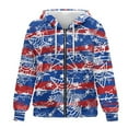 thumbnail image 4 of Garronmavis Stars Red Blue Stripes Women's Zip-up Sweatshirt Fall Outdoor Clothing Stretchy Loose Fitting Sportswear Casual Hoody Jacket Oversized, 4 of 7