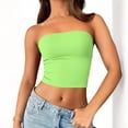 thumbnail image 7 of AKOEE Cotton Bandeau Tube Tops for Women Teens Y2k Cropped Going Out Tee Club Sleeveless Casual Base Undershirt (S, Mint Green), 7 of 7