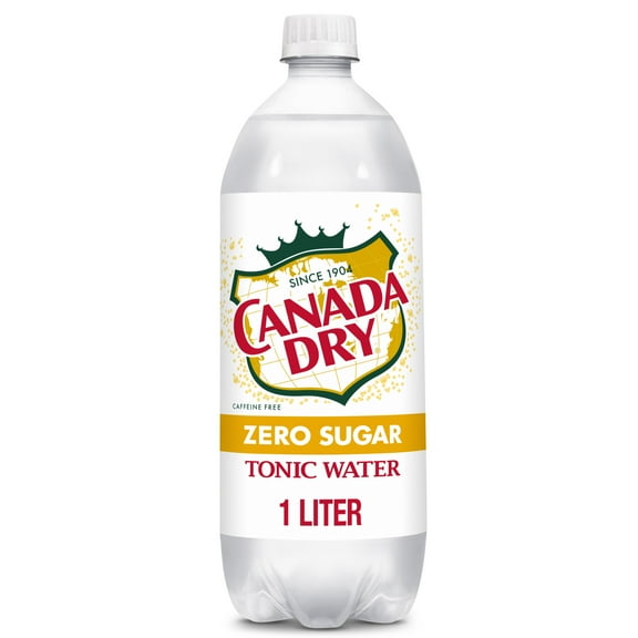 Canada Dry Caffeine Free Zero Sugar Tonic Water, 1 L, Bottle