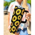 thumbnail image 3 of 40 Oz Tumbler With Handle 40oz Sunflower Tumbler With Lid Straw Double Insulated Travel Coffee Mug Sunflower Gifts For Women, 3 of 6