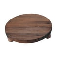 thumbnail image 3 of Esquirla Round Display Tray Wood Pedestal Tray Indoor Plant Home Decor Wood Cake Bathroom Farmhouse Pedestal Tray Wood Riser for Decor dark brown, 3 of 8