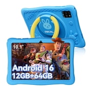 Blackview OSCAL KIDO2 Kids Tablet,10.1\" HD+ Display with Shockproof Case,12GB RAM+64GB ROM,6600mAh Battery Google Kids Space,Parental Controls,Blue