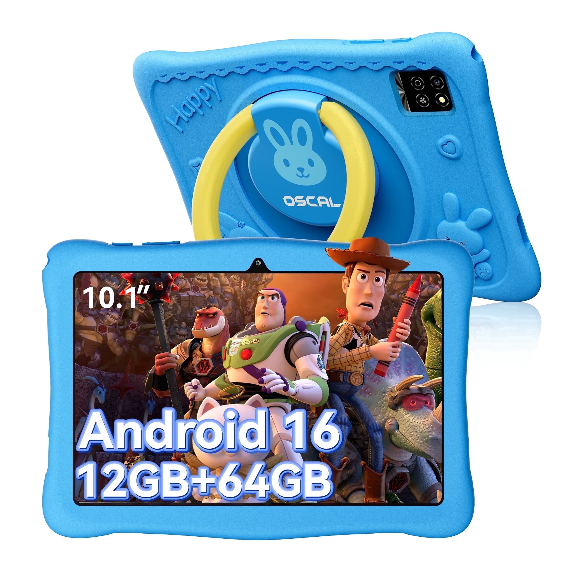 Blackview OSCAL KIDO2 Kids Tablet,10.1\" HD+ Display with Shockproof Case,12GB RAM+64GB ROM,6600mAh Battery Google Kids Space,Parental Controls,Blue