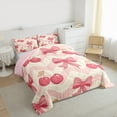 thumbnail image 3 of Manfei Dreamy Pink Bowknot Bedding Comforter Set, Vintage Rustic Flower Twin Comforter Sets, Teens Kids Child Reversible Bedding Set, Super Cozy Room Decor, 2-Piece, 3 of 8