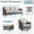 thumbnail image 2 of Opohoro 7 Piece Outdoor Conversation Set, Weather Resistant Rattan Patio Furniture Sofa Set with Swivel Rockers, Side Tables and Ottomans, Ideal for Deck Balcony Porch, 2 of 11