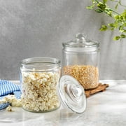 Brightware Glass Storage Jars with Airtight Lids – 63 oz – Set of 2