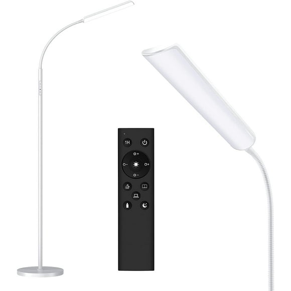 Dimunt Floor Lamp Bright 15W Floor Lamps for Living Room with 1H Timer Dimmable LED Floor Lamps 3000K-6000K & Tall Standing Lamp with Remote & Touch Control Reading Floor Lamps for Bedroom-White