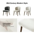 thumbnail image 5 of Upholstered White Dining Chairs Set of 2 Armless Side Chairs Solid Wood Legs Restaurant Kitchen, 5 of 8