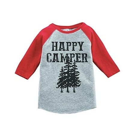 

Custom Party Shop Unisex Happy Camper Outdoors Raglan Tee Red