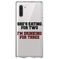 thumbnail image 1 of DistinctInk Clear Shockproof Hybrid Case for Samsung Galaxy Note 10 (6.3" Screen) - TPU Bumper Acrylic Back Tempered Glass Screen Protector - She's Eating For Two, I'm Drinking for 3, 1 of 1