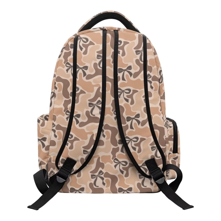 Garronmavis Light Tan Bow Girls Backpack Smooth Zippers  display picture 2