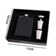 thumbnail image 2 of Juego de regalo de petaca, petacas para licor para hombres con funda de cuero negra, 2 of 5