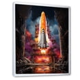 thumbnail image 2 of Designart "Rhythmic Rocketship I" Rocketship Floater Framed Canvas Print, 2 of 7