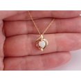 thumbnail image 3 of Silver Shop Women's 14K Yellow Gold Finish Silver Heart Cut Lab Created Fire Opal Love Pendant, 3 of 4