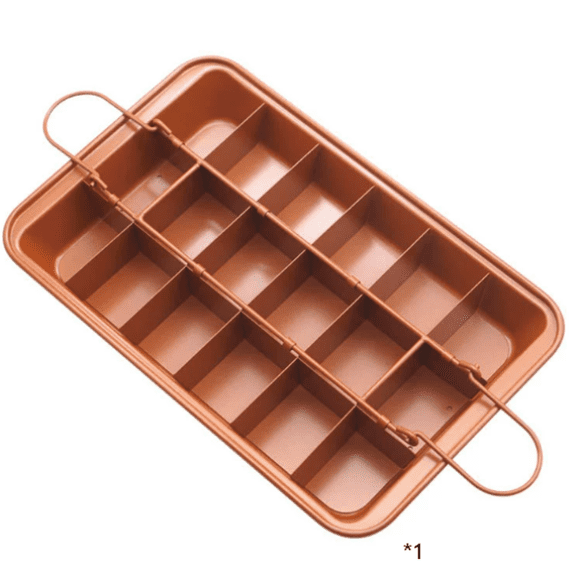 Nonstick Brownie Pan with Removable 18-Grid Divider, Carbon Steel Baking Dish for Pre-Portioned Desserts, Evenly Baked Cake Mold, 7.87 x 12.2 in/20 x 31 cm Rectangular Bakeware