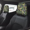 thumbnail image 2 of Kdxio Cartoon Dinosaurs (2) Pattern Print 2 Piece Car Head Rest Covers Set Auto Front/Rear Seats Headrest Cover Universal Fit Most Cars,Sedan, SUV, 2 of 9