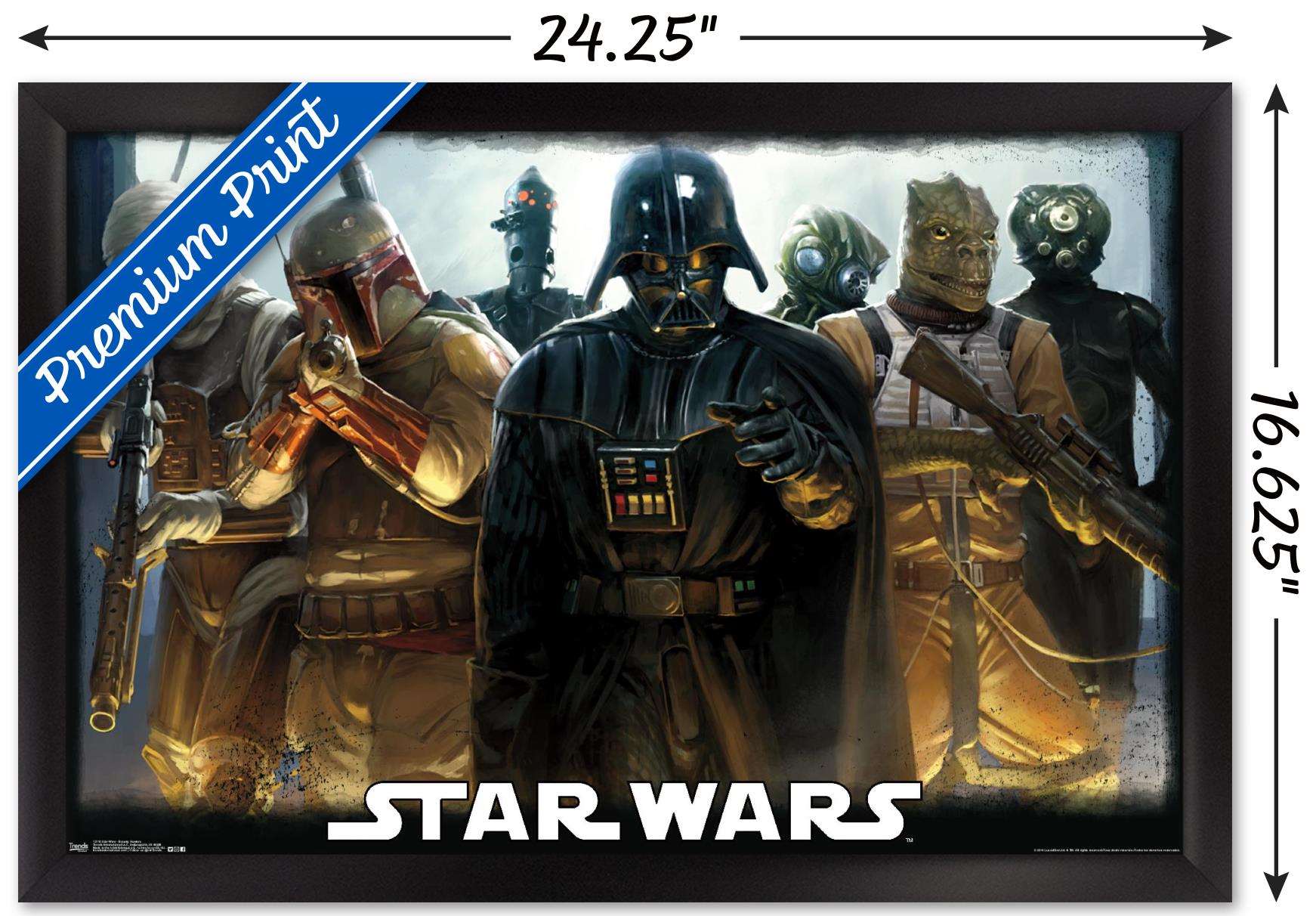 Star Wars: Saga - Bounty Hunters Wall Poster, 14.725" x 22.375", Framed