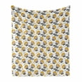 thumbnail image 1 of Lion Soft Flannel Fleece Throw Blanket, Unusual with the Rock Star Typography, Cozy Plush for Indoor and Outdoor Use, 60" x 80", Dark Yellow White, by Ambesonne, 1 of 6